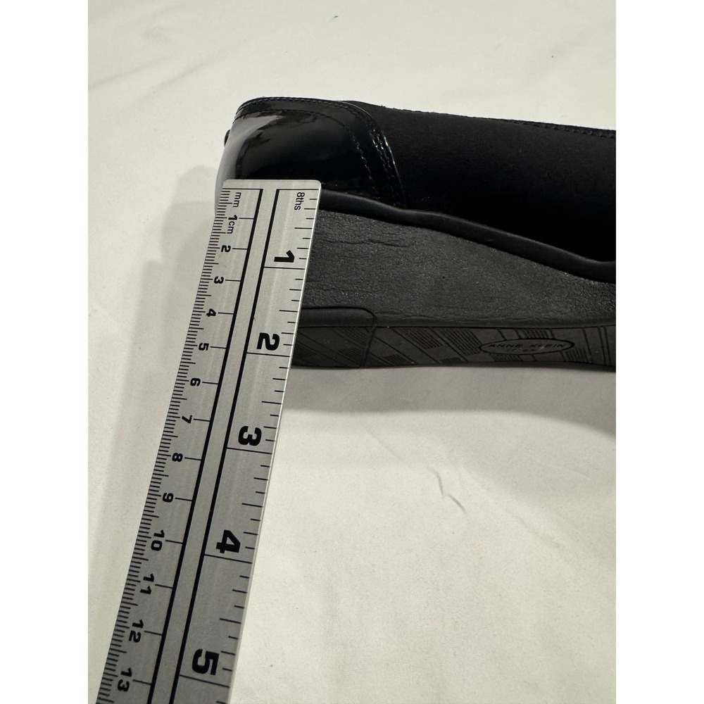 Anne Klein iFlex Wisher2 Black Wedge Pumps Square Toe Patent Heel 9.5M - Picture 7 of 8